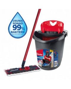 MOP PŁASKI Z DRĄŻKIEM ORAZ WIADRO Z WYCISKACZEM VILEDA ULTRAMAX