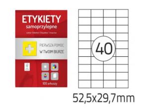 ETYKIETA COLORPLUS 52,5X29,6MM 100 ARKUSZY