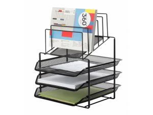 SZUFLADA Q-CONNECT 3 SZUFLADKI CZARNA Z SORTEREM DOKUMENTÓW