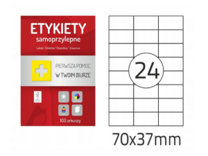 ETYKIETA COLORPLUS 70X37MM 100 ARKUSZY
