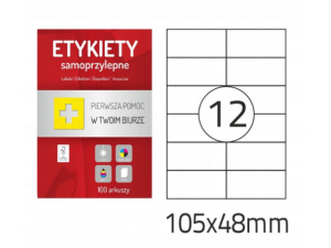 ETYKIETA COLORPLUS 105X48MM 100 ARKUSZY