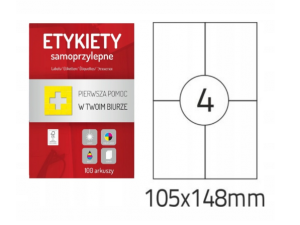 ETYKIETA COLORPLUS 105X148MM 100 ARKUSZY 400 ETYKIET