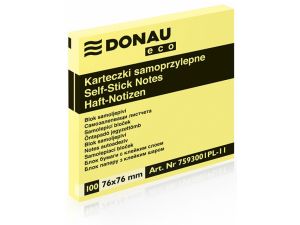 NOTES SAMOPRZYLEPNY DONAU ECO 76X76MM ŻÓŁTY