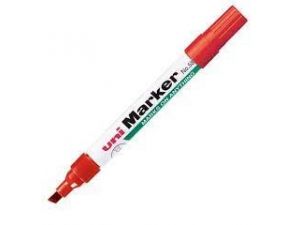 MARKER PERMANENTNY UNI 580B CZERWONY ŚCIĘTA KOŃCÓWKA