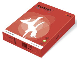 PAPIER MAESTRO A4 160G CZERWONY KORALOWY CO44, RYZA 250 ARK.