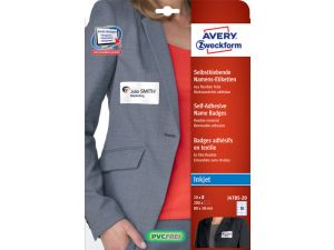 IDENTYFIKATOR AVERY ZWECKFORM 80X50MM SAMOPRZYLEPNY IMIENNY 20 ARKUSZY