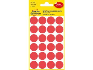ETYKIETA AVERY ZWECKFORM 3004 KÓŁKA DO ZAZNACZANIA ŚREDNICA 18MM CZERWONE