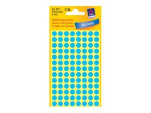 ETYKIETA AVERY ZWECKFORM 3011 KÓŁKA DO ZAZNACZANIA ŚREDNICA 8MM NIEBIESKIE