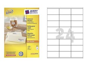 ETYKIETA AVERY ZWECKFORM 3475 70X36MM 100 ARKUSZY