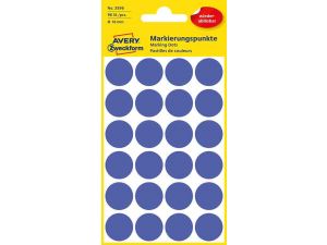 ETYKIETA AVERY ZWECKFORM 3596 KÓŁKA DO ZAZNACZANIA ŚREDNICA 18MM USUWALNE NIEBIESKIE