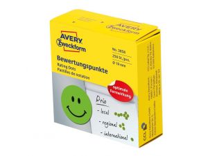 ETYKIETA AVERY ZWECKFORM 3858 KÓŁKA DO ZAZNACZANIA BUŹKA UŚMIECHIECHNIĘTA ŚREDNICA 19MM