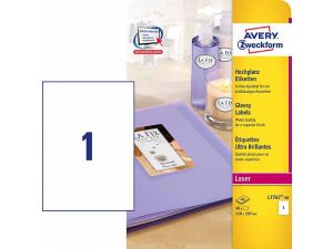 ETYKIETA AVERY ZWECKFORM L7767 210X297MM BIAŁA BŁYSZCZĄCA 40 ARKUSZY