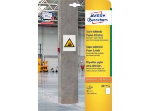 ETYKIETA AVERY ZWECKFORM L7877 210X297MM PAPIEROWA DO TRUDNYCH POWIERZCHNI