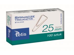SPINACZE BIUROWE TRÓJKĄTNE 25MM TETIS, OPAK. 100SZT. GS180-A