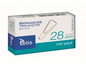 SPINACZE BIUROWE TRÓJKĄTNE 28MM TETIS, OPAK. 100SZT. GS180-B