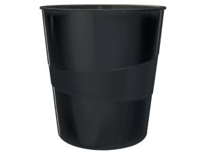 KOSZ NA ŚMIECI LEITZ WOW 15L CZARNY METALICZNY