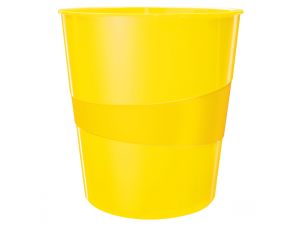 KOSZ NA ŚMIECI LEITZ WOW 15L ŻÓŁTY METALICZNY