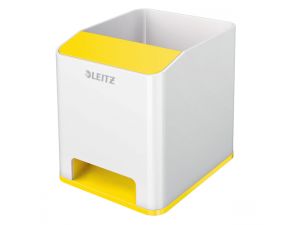 KUBEK NA DŁUGOPISY LEITZ WOW BIAŁO-ŻÓŁTY ZE WZMACNIACZEM DŹWIĘKU