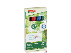 MARKER DO FLIPCHARTÓW EDDING 32 ECOLINE 4 KOLORY ŚCIĘTA KOŃCÓWKA