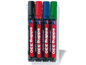 MARKER PERMANENTNY EDDING 330 4 KOLORY ŚCIĘTA KOŃCÓWKA