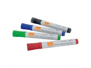 MARKER SUCHOŚCIERALNY NOBO DO TABLIC SZKLANYCH 4 SZT. MIX KOLORÓW