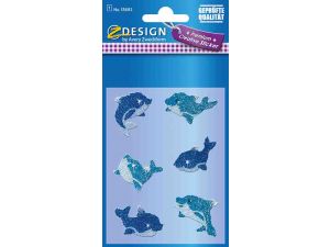 NAKLEJKA Z-DESIGN 55692 DELFINY FOLIA BROKATOWA