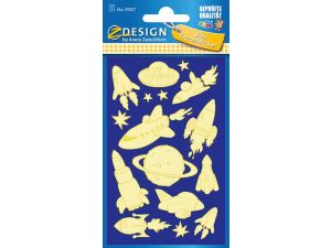 NAKLEJKA Z-DESIGN 59257 ŚWIECĄCA W CIEMNOŚCI RAKIETY WYCOFYWANE