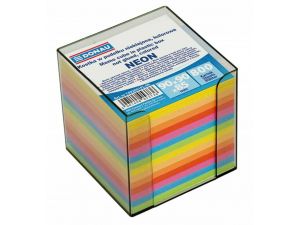 NOTATNIK KOSTKA W PODAJNIKU DONAU 95X95X95MM MIX KOLORÓW NEONOWYCH