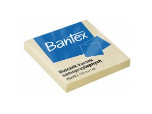 NOTES SAMOPRZYLEPNY BANTEX 75X75MM ŻÓŁTY 100 KARTEK 400086384