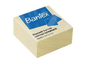 NOTES SAMOPRZYLEPNY BANTEX 75X75MM ŻÓŁTY 400 KARTEK