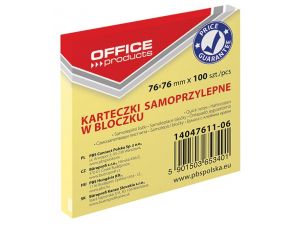 NOTES SAMOPRZYLEPNY OFFICE PRODUCTS 75X75MM ŻÓŁTY