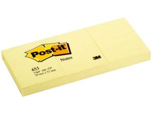 NOTES SAMOPRZYLEPNY POST-IT 38X51MM 653 ŻÓŁTY 3 SZT.