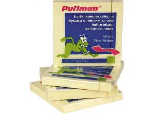 NOTES SAMOPRZYLEPNY PULLMAN 75X75MM ŻÓŁTY