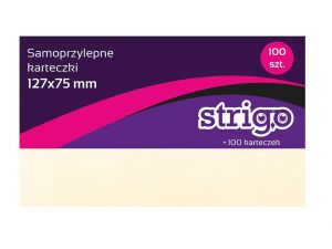 NOTES SAMOPRZYLEPNY STRIGO 125X75MM MIX KOLORÓW PASTELOWYCH 100 KARTECZEK