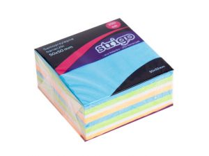 NOTES SAMOPRZYLEPNY STRIGO 50X50MM MIX NEONOWYCH I PASTELOWYCH TĘCZOWY MIX DALPO