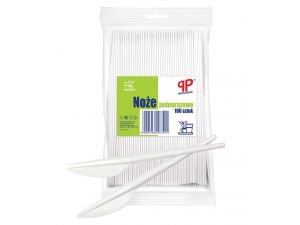 NÓŻ PLASTIKOWY SARANTIS 100SZT. BIAŁY NOŻE