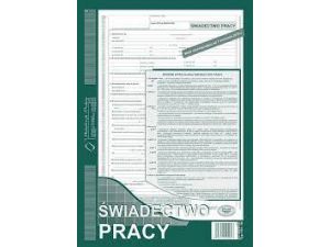 D ŚWIADECTWO PRACY A4 2SKŁ. 501-1 DRUK