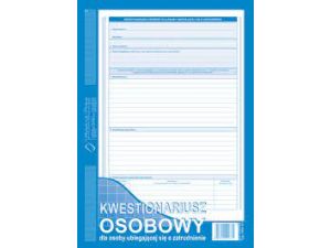 D KWESTIONARIUSZ OSOBOWY A4 DLA OSOBY UBIEGAJĄCEJ SIĘ O ZATRUDNIENIE 504-A1