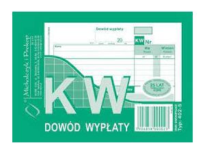 D KW DOWÓD WYPŁATY A6 WIEL. 402-5 DRUK
