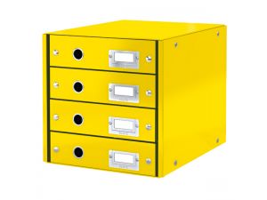 POJEMNIK LEITZ C&S 4 SZUFLADY ŻÓŁTY