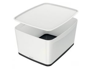 POJEMNIK LEITZ MYBOX Z POKRYWKĄ DUŻY BIAŁO-CZARNY