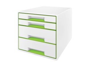 POJEMNIK LEITZ WOW 4 SZUFLADY BIAŁO-ZIELONY