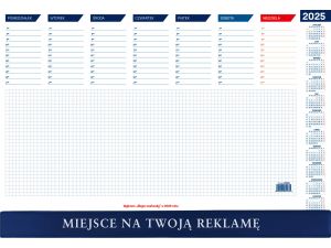 BIUWAR 470 X 320 MM TYGODNIOWY WOKÓŁ NAS ROK 2026 MAŁY KB052B. LISTWA PCV GRANATOWA