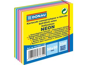 NOTES SAMOPRZYLEPNY DONAU 50X50MM MINI MIX KOLORÓW NEONOWYCH I BIAŁY