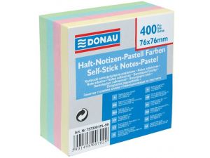 NOTES SAMOPRZYLEPNY DONAU 76X76MM 1X400 KARTECZEK PASTELOWYCH