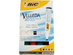 MARKER SUCHOŚCIERALNY BIC 1751 4 SZT ŚCIĘTA KOŃCÓWKA
