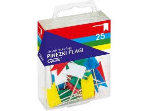 PINEZKI TABLICOWE FLAGI W POJEMNIKU PLASTIKOWYM GRAND 110-1001 25SZT