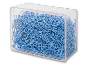 SPINACZE BIUROWE VICTORY OFFICE 28MM 800 SZT. OKRĄGŁE PASTELOWE CIEMNONIEBIESKIE POJEMNIK PLASTIKOWY