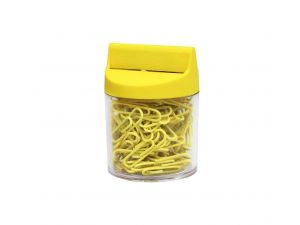 SPINACZE BIUROWE VICTORY OFFICE 28MM 100 SZT. OKRĄGŁE POWLEKANE ŻÓŁTE POJEMNIK MAGNETYCZNY