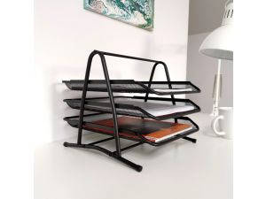 SZUFLADA NA DOKUMENTY 297X275X350MM D.RECT 3 SZUFLADY CZARNA METALOWA SIATKA